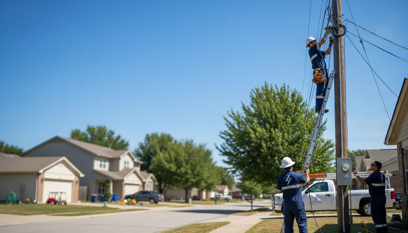 Residential electrician providing installation services in Trumbauersville, PA